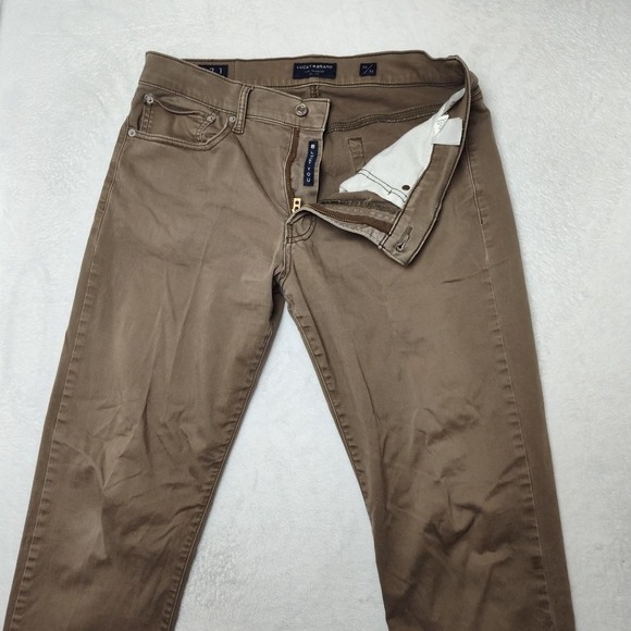 Lucky Brand Pants Mens 32x32 Brown 121 Slim Straight Chino Stretch Cotton - Picture 2 of 12